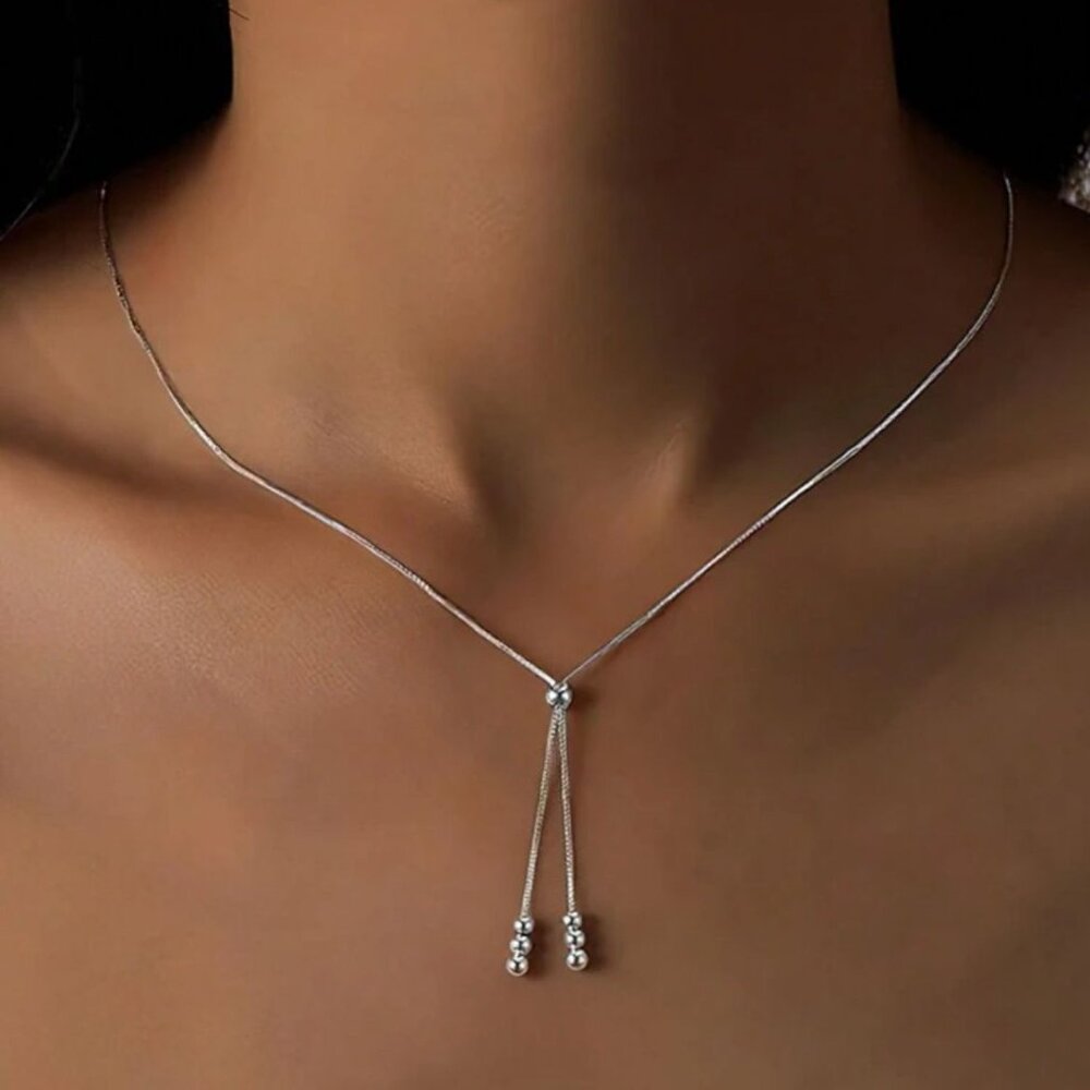925 Sterling Silver Elegant Adjustable Necklace